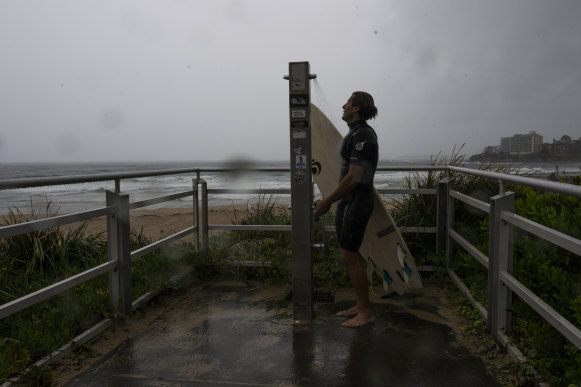North Cronulla Beach. Rough surf conditions are also expected in addition to intense rainfall.