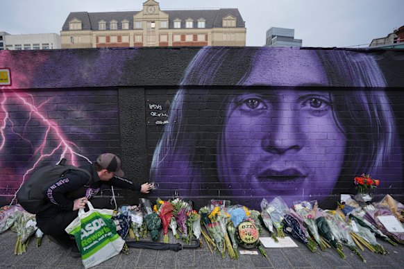 Fans laid flowers at the Birmingham mural of the late singer after his death last week.