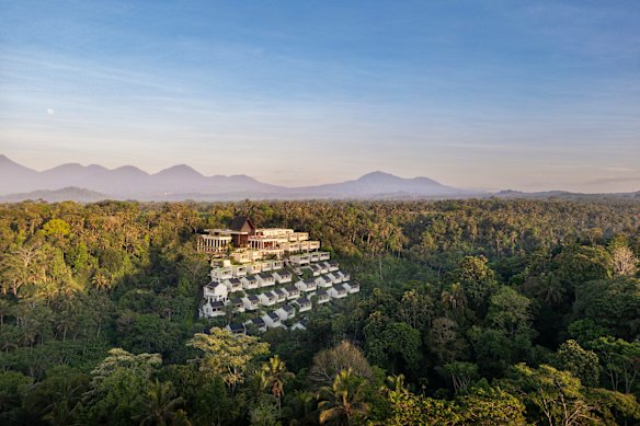The design of Anantara Ubud Bali is hilltop-down.