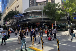 Brisbane’s Elizabeth Street showed some shoppers were using the Myer Centre complex and nearby retailers.