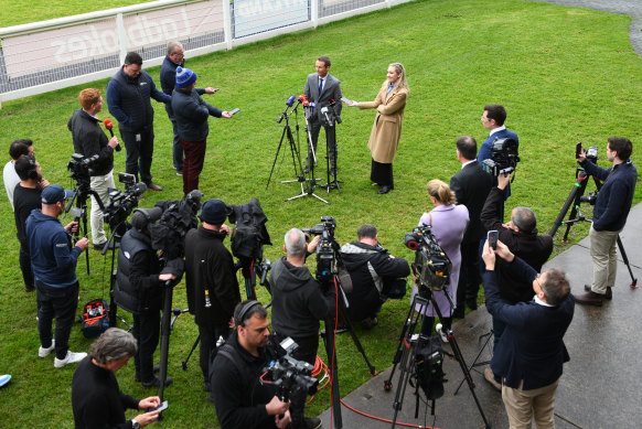 Damien Oliver attracted plenty of attention for his retirement press conference on Wednesday.