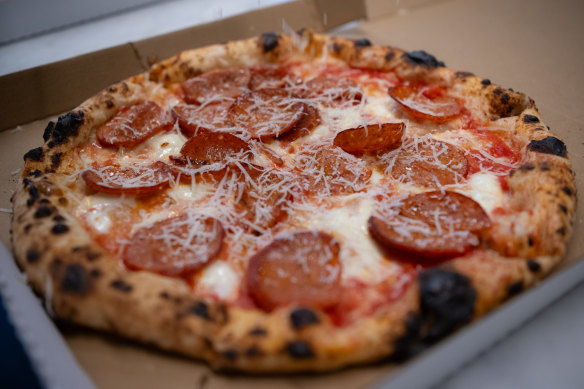 It’s pepperoni pizza – but without the crusts – for the president-elect. 