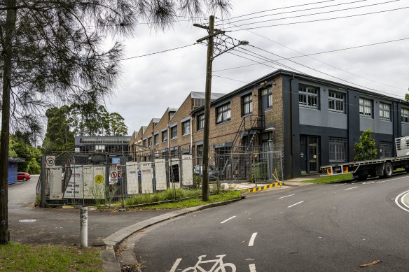 The block in question: a warehouse on Lords Road in Leichhardt that is the subject of a long-running local development saga.
