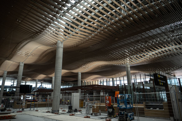 The new airport’s first floor, where shops, bars, restaurants and other outlets will be located.