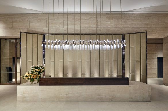 Lobby concierge desk at 35 Spring Street development of Chivas property.