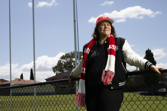 Swans fan Yvette Andrews was instrumental in establishing a women’s football competition in Sydney in the 1990s.