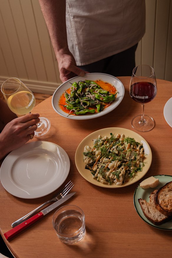 Lumen People's evening menu includes snacky, share-friendly plates well suited to wines.