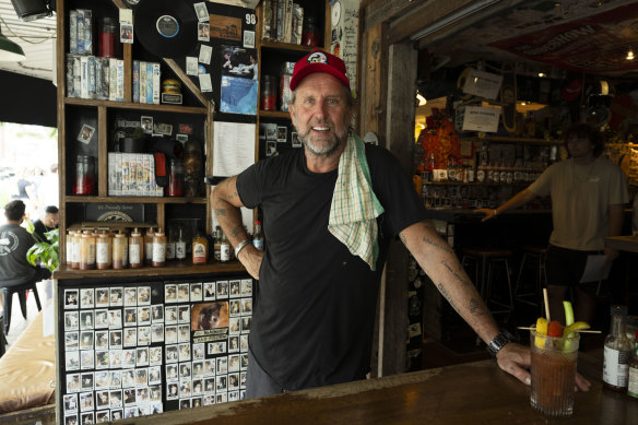 Owner of Bonditony’s Burger Joint, Tony Gosden, is always out and about serving customers.