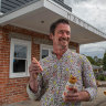 Josh Thomas outside the East Handy Bar, in a former Bairnsdale milk bar.