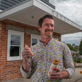 Josh Thomas outside the East Handy Bar, in a former Bairnsdale milk bar.