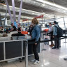 Security screening at the domestic terminal in Sydney Airport.