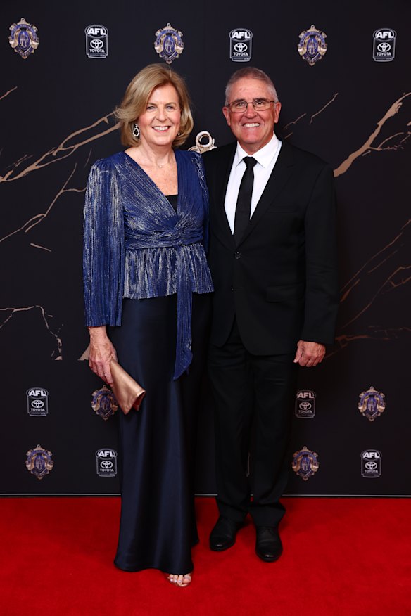 Chris Fagan, Senior Coach of the Lions and wife Ursula Fagan.