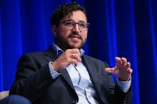 Richie Merzian speaks on a panel alongside Alistair Clarke, Heidi Lee and David Shankey at the Financial Review Energy and Climate Summit.