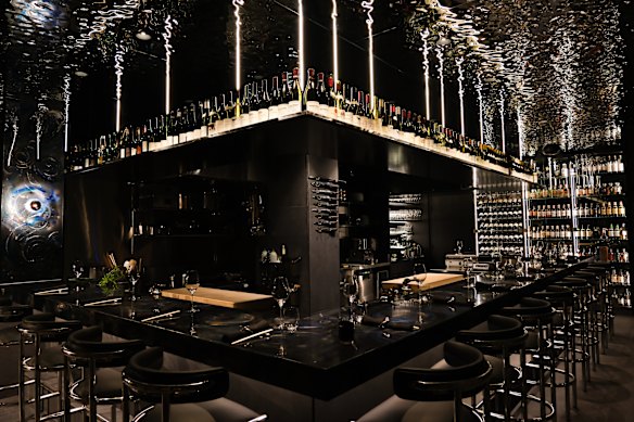 The interiors were inspired by rain. 