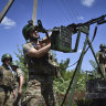 Ukrainian servicemen of mobile air defence unit of Ukraine’s 141st separate infantry brigade prepare their machine guns for a duty in Zaporizhzhia region.