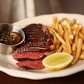 Steak frites made with Angus rostbiff at Common Cuts, a new city grill.