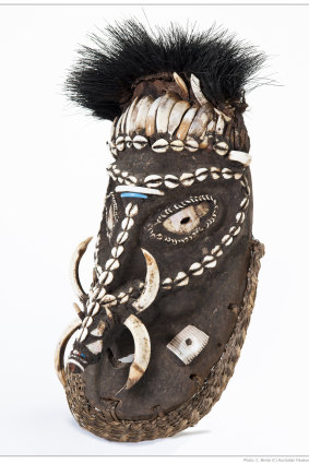 A Malagan mask from the Australian Museum's Pacific Spirit Gallery. 
