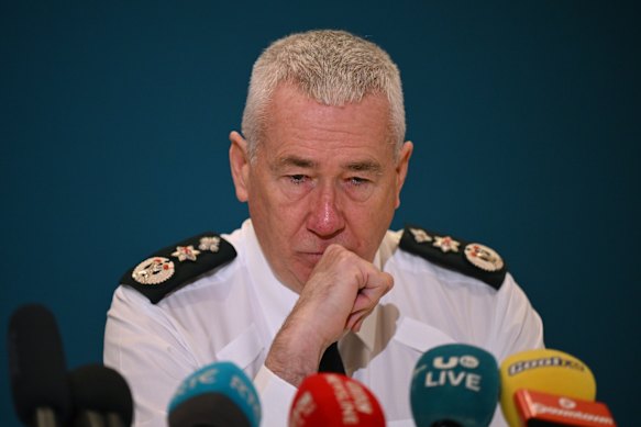 Chief Constable Jon Boutcher speaks to the media in Belfast, Northern Ireland, after the release of the Kenova report on Tuesday.