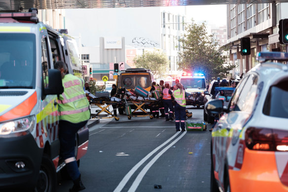 Bondi Junction Westfield and streets surrounding were in lockdown and closed as police and ambulance respond to multiple stabbing and shooting casualties.