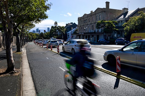 Council data shows more than 1000 cyclists each day use the separated cycleways during peak periods.