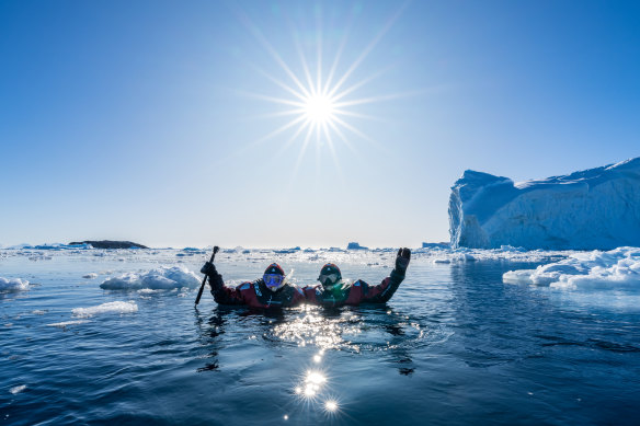 Polar plunge … a signature experience of Aurora Expeditions.