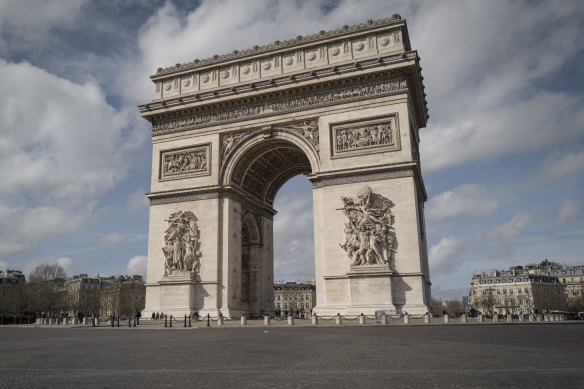 The Arc de Triomphe, Paris.