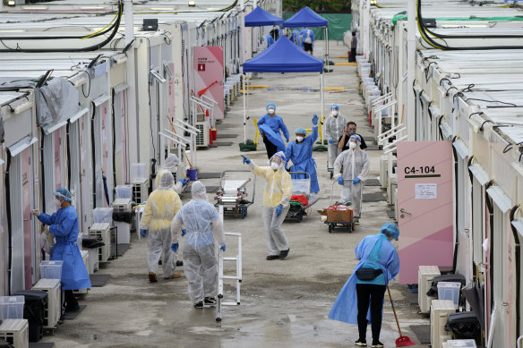 Hong Kong is mothballing most of its isolation centres, such as this one in San Tin. 
