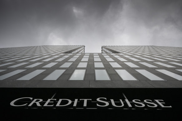 Credit Suisse shares fell to record lows.