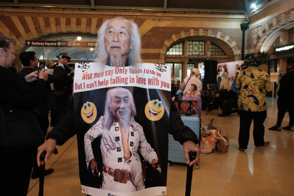 Danny Lim, seen here with Elvis fans at Central Station on January 5 this year.