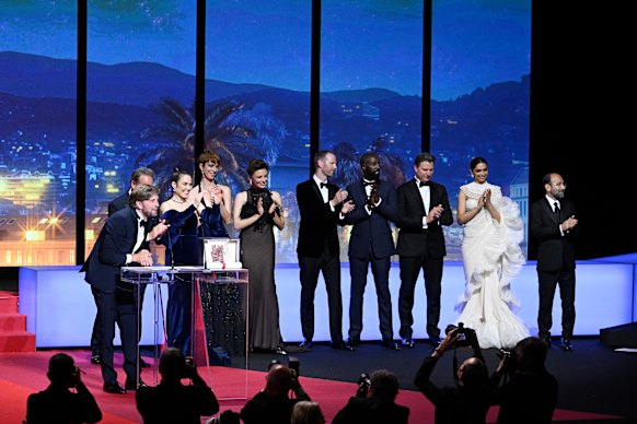 Director Ruben Ostlund is awarded  the Palm d’Or Award for the movie Triangle of Sadness.