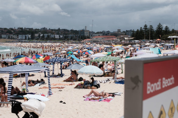 These days, a few metal detectors, beach tennis and volleyballs and a lot of baby carriages are found on the beach.