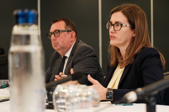 ASX chairman Damian Roach and ASX chief executive Helen Lofthouse. 