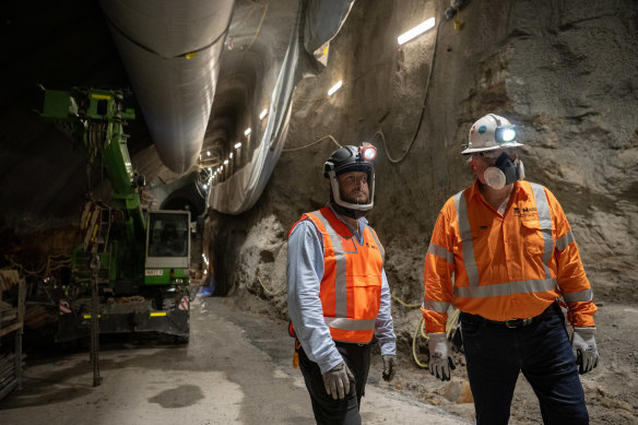 Sydney Metro project delivery head Josh Watkin (left) and eastern tunnelling project director Bob Nowotny.