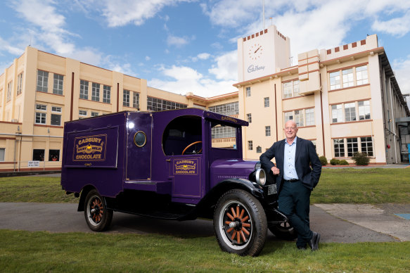 Mondelez global CEO Dirk Van de Put, at the Cadbury factory in the Hobart suburb.