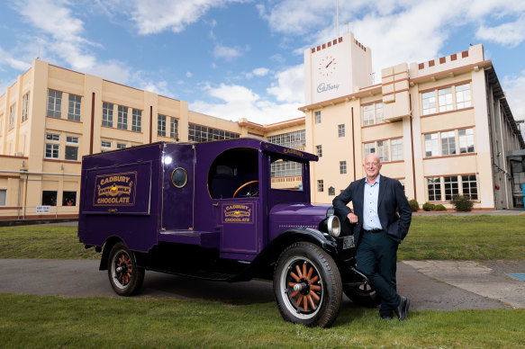 Mondelez global CEO Dirk Van de Put, at the Cadbury factory in the Hobart suburb.