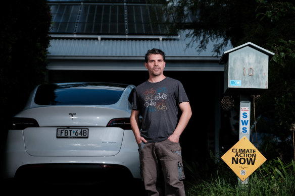 Peter Horsley from Wahroonga has invested a fortune in solar panels, batteries and electric cars.