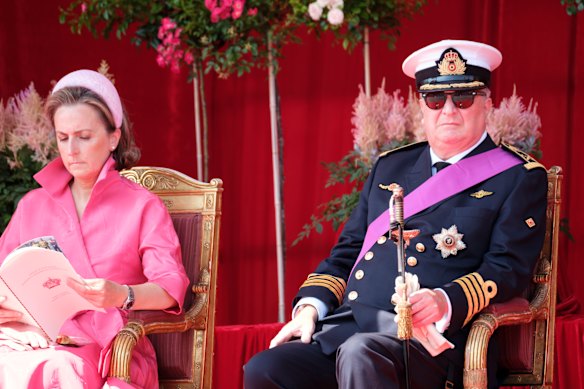 Belgium’s Princess Claire and Prince Laurent during National Day celebrations in July.