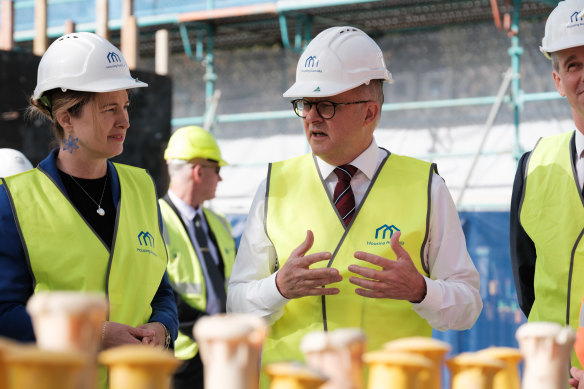 The prime minister spoke to the media from a construction site where new homes are being built in Sydney’s West.