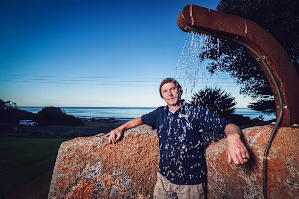 Big 4 Apollo Bay Pisces Holiday Park manager Adrian Davidson says saving water is a priority. 