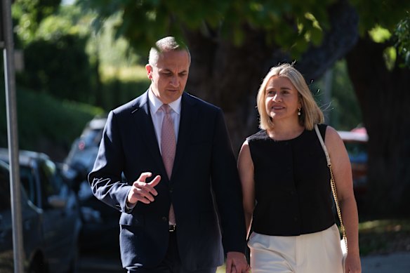 NRL chief executive Andrew Abdo and his wife.