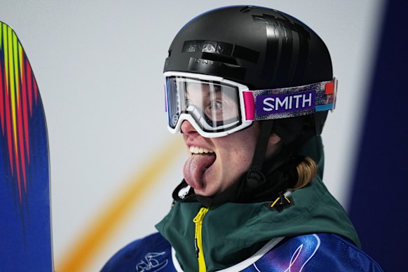 Australian Tess Coady in the women’s big air qualifying.