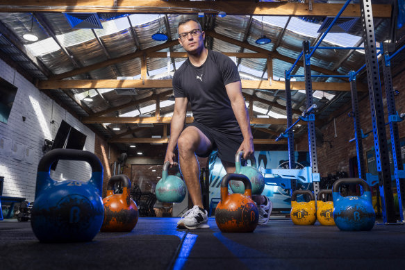 Professor Nir Eynon, at Body Fit Training’s Victoria Market studio on Tuesday.
