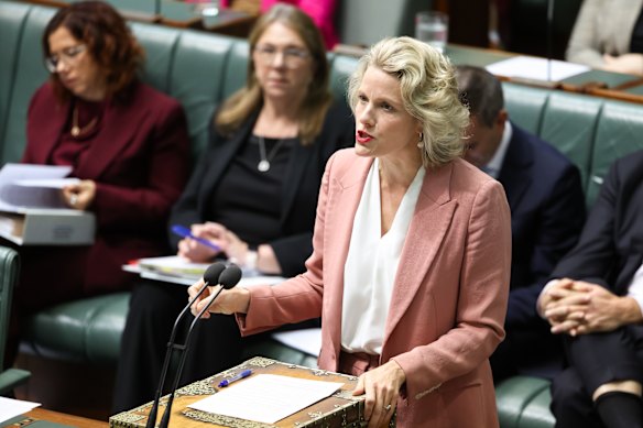 Minister for Housing, Minister for Homelessness and Minister for Cities Clare O’Neil during question time at Parliament House.