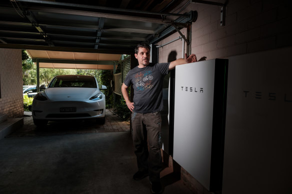 Peter Horsley has spent tens of thousands on solar panels, batteries and electric vehicles.