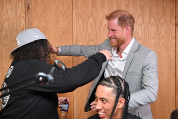 Harry listened to rappers and even showed off his dance moves at the event.