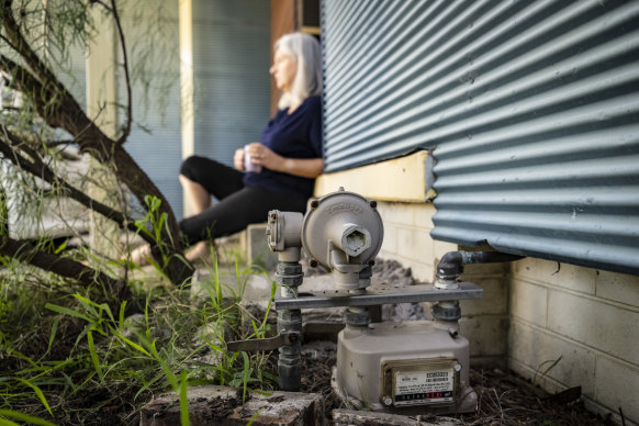 The gas meter Anneliese Alexander wants removed from her home. 