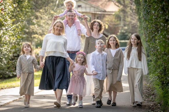 The Perrottet family at home in north-west Sydney.