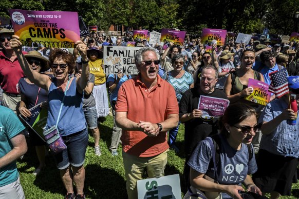 Jewish, interfaith and immigrant groups hold a rally in front of the White House on Sunday to commemorate the Jewish day of mourning by calling on the Trump administration to change its immigration policies. 