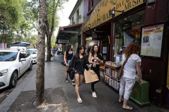 Glebe Point Road has some stalwart businesses, including Sappho book store and cafe, and Gleebooks.