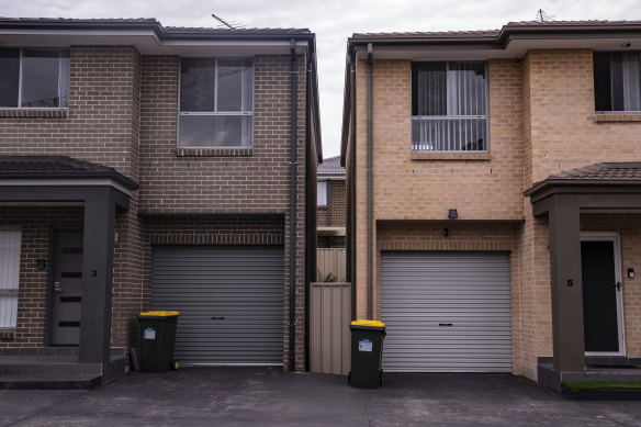 A brave soul could jump between the houses in Schofields in Sydney’s north west.